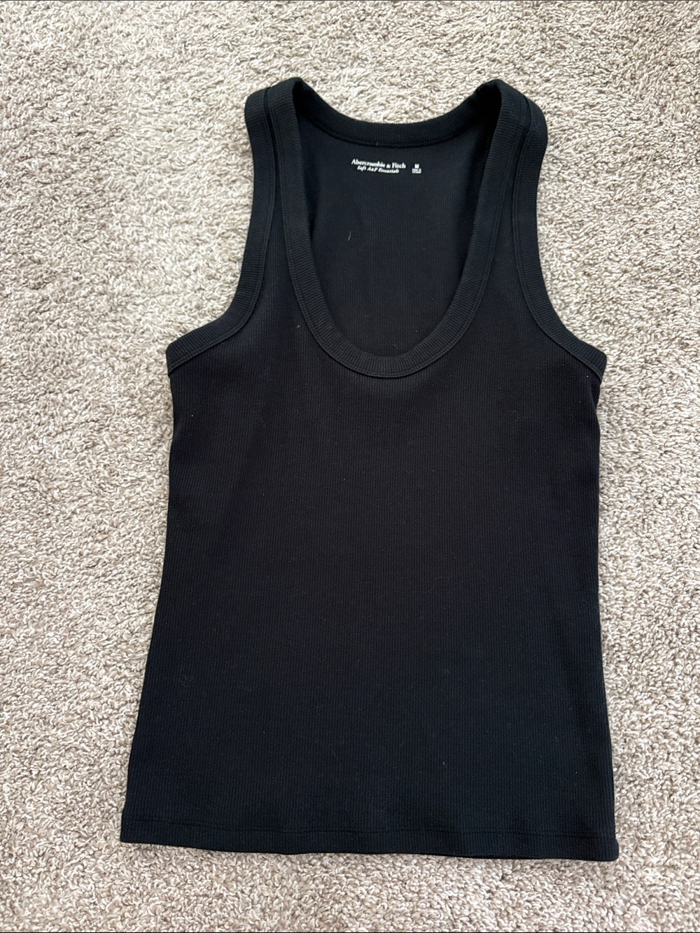 Abercrombie & Fitch Black Ribbed Scoop Tank